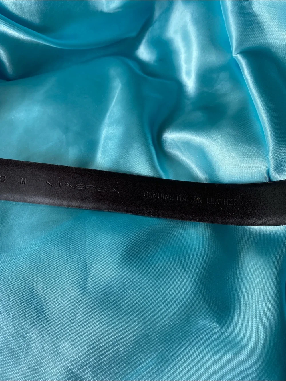 Via Spiga Brown Croc-Embossed Italian Leather Belt with Metal Buckle